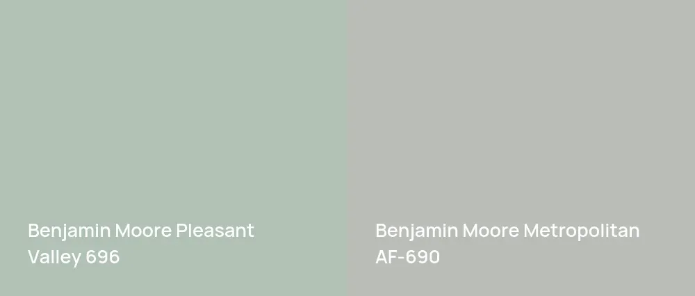 Benjamin Moore Pleasant Valley 696 vs Benjamin Moore Metropolitan AF-690