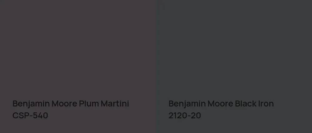 Benjamin Moore Plum Martini CSP-540 vs Benjamin Moore Black Iron 2120-20