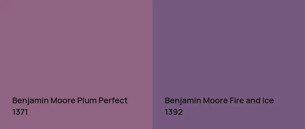 Benjamin Moore Plum Perfect 1371 vs Benjamin Moore Fire and Ice 1392