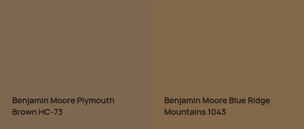 Benjamin Moore Plymouth Brown HC-73 vs Benjamin Moore Blue Ridge Mountains 1043