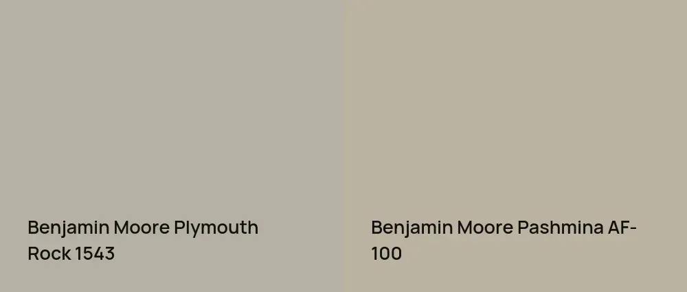 Benjamin Moore Plymouth Rock 1543 vs Benjamin Moore Pashmina AF-100