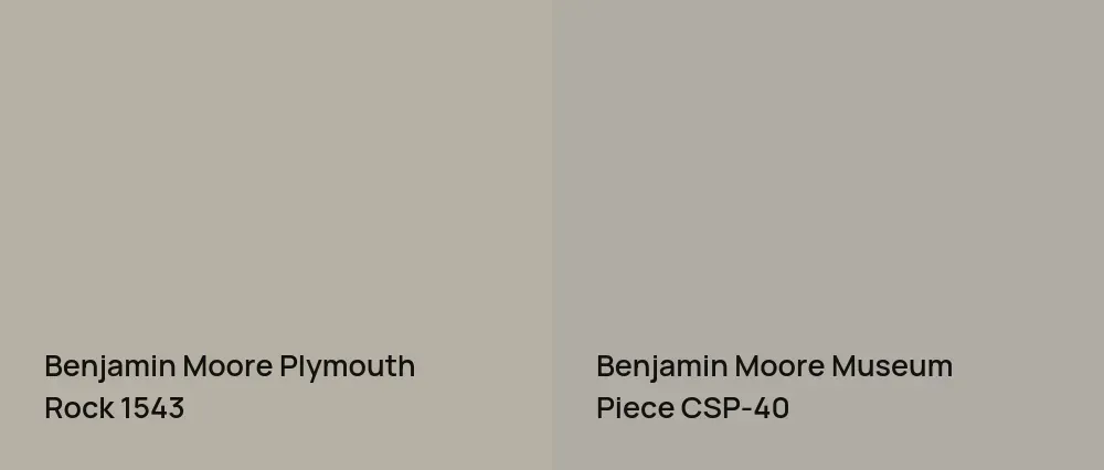 Benjamin Moore Plymouth Rock 1543 vs Benjamin Moore Museum Piece CSP-40