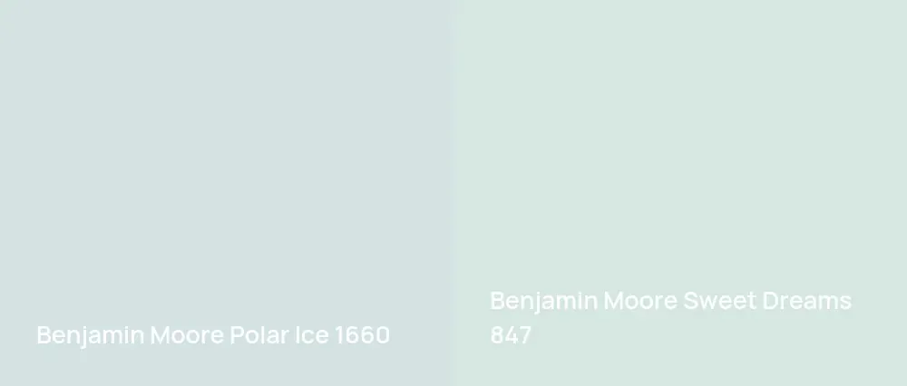 Benjamin Moore Polar Ice 1660 vs Benjamin Moore Sweet Dreams 847