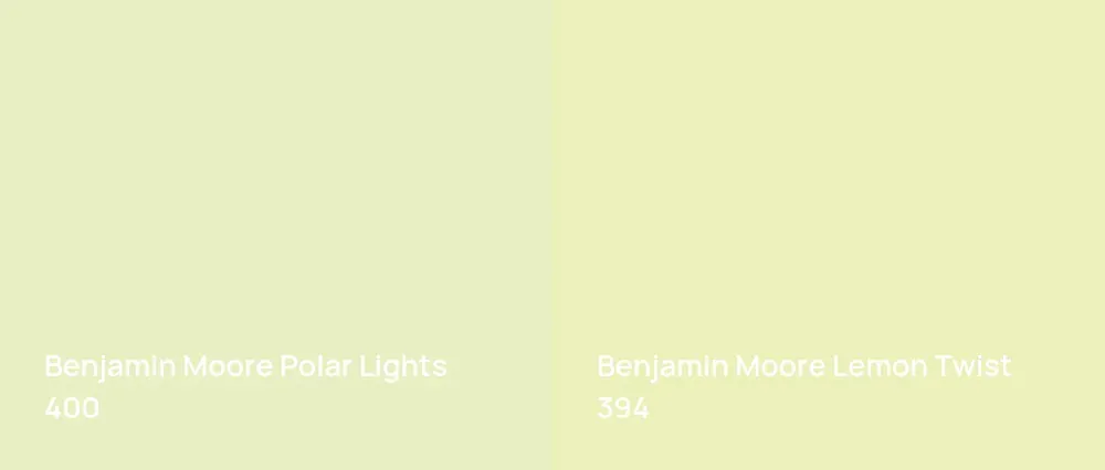 Benjamin Moore Polar Lights 400 vs Benjamin Moore Lemon Twist 394
