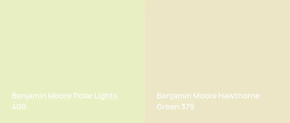 Benjamin Moore Polar Lights 400 vs Benjamin Moore Hawthorne Green 379