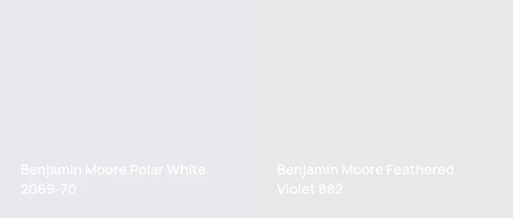 Benjamin Moore Polar White 2069-70 vs Benjamin Moore Feathered Violet 882