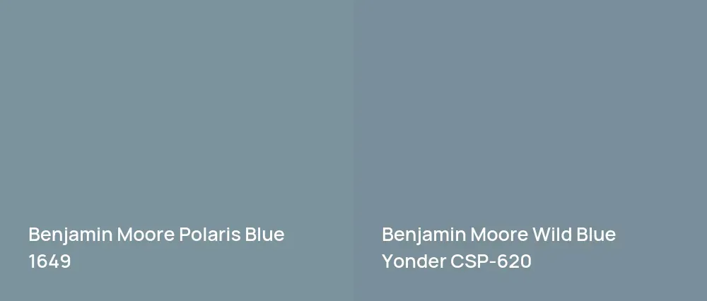 Benjamin Moore Polaris Blue 1649 vs Benjamin Moore Wild Blue Yonder CSP-620