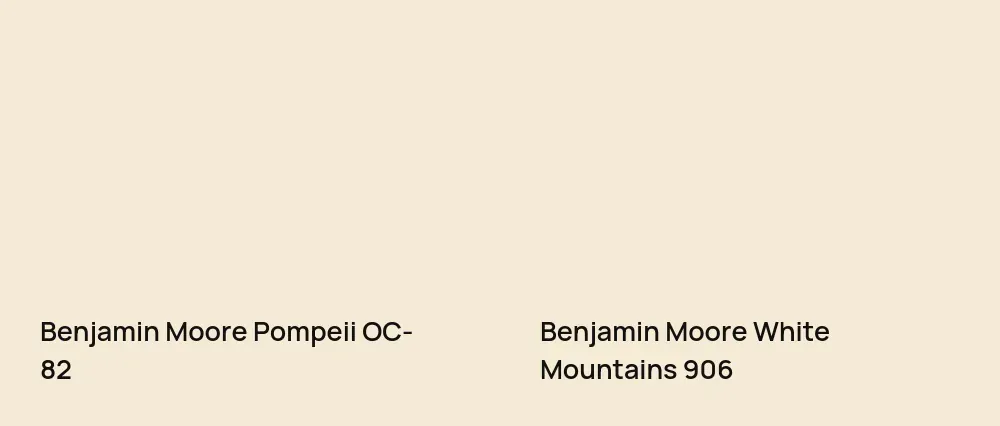 Benjamin Moore Pompeii OC-82 vs Benjamin Moore White Mountains 906