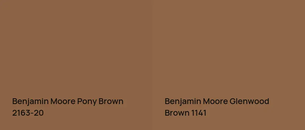 Benjamin Moore Pony Brown 2163-20 vs Benjamin Moore Glenwood Brown 1141