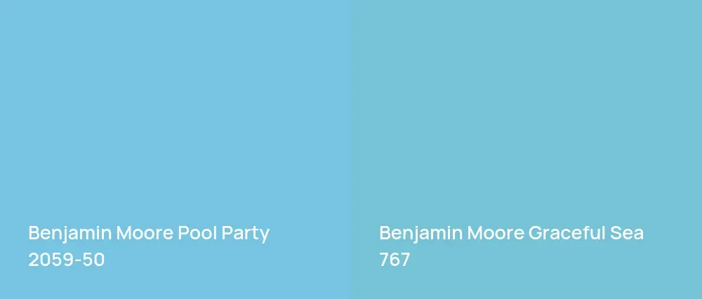 Benjamin Moore Pool Party 2059-50 vs Benjamin Moore Graceful Sea 767