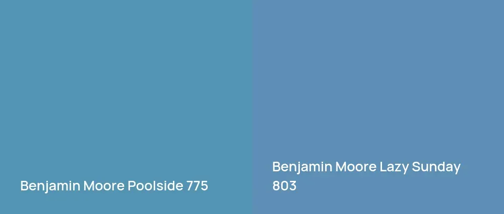 Benjamin Moore Poolside 775 vs Benjamin Moore Lazy Sunday 803