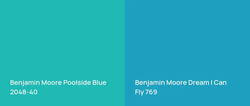 Benjamin Moore Poolside Blue 2048-40 vs Benjamin Moore Dream I Can Fly 769