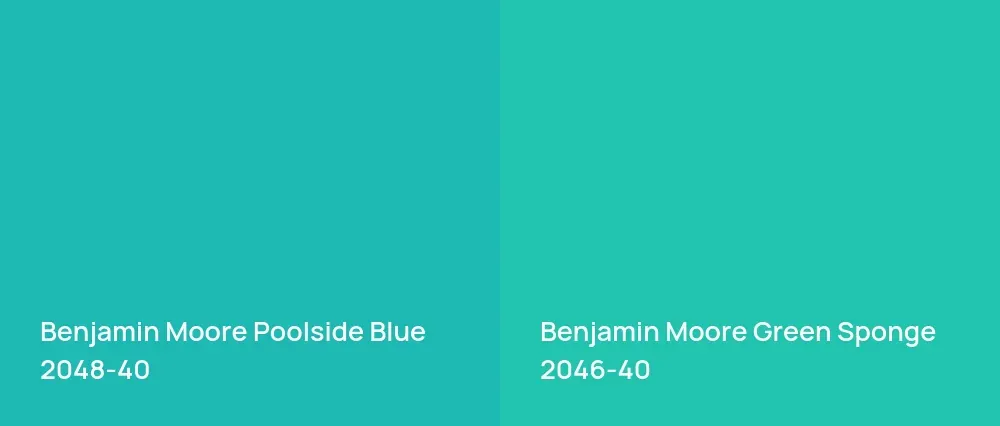 Benjamin Moore Poolside Blue 2048-40 vs Benjamin Moore Green Sponge 2046-40