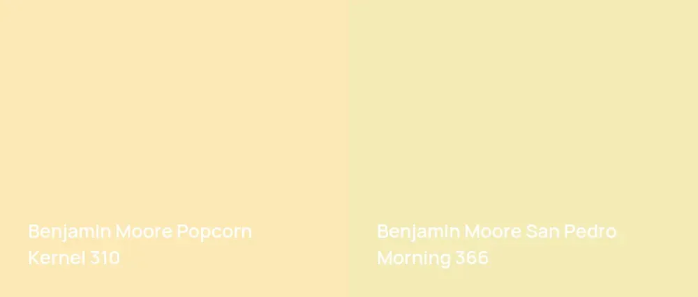 Benjamin Moore Popcorn Kernel 310 vs Benjamin Moore San Pedro Morning 366