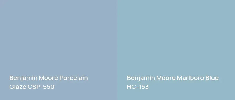 Benjamin Moore Porcelain Glaze CSP-550 vs Benjamin Moore Marlboro Blue HC-153