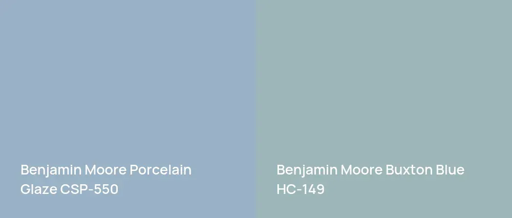 Benjamin Moore Porcelain Glaze CSP-550 vs Benjamin Moore Buxton Blue HC-149