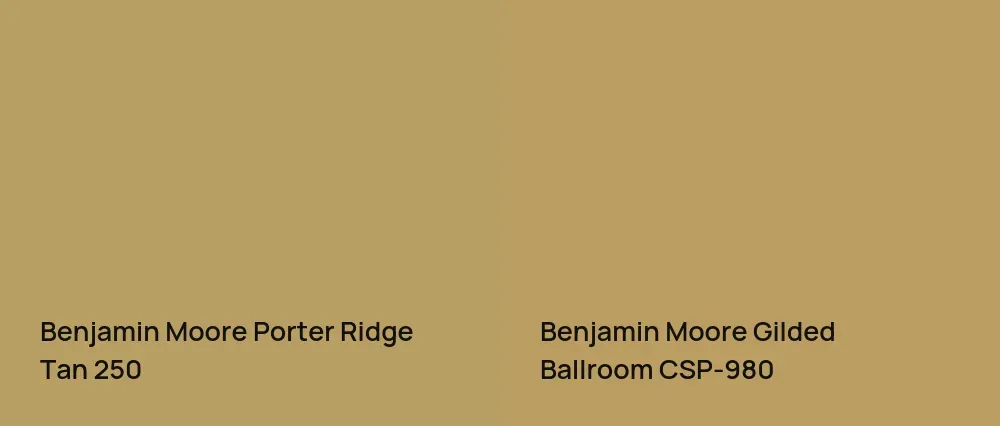 Benjamin Moore Porter Ridge Tan 250 vs Benjamin Moore Gilded Ballroom CSP-980