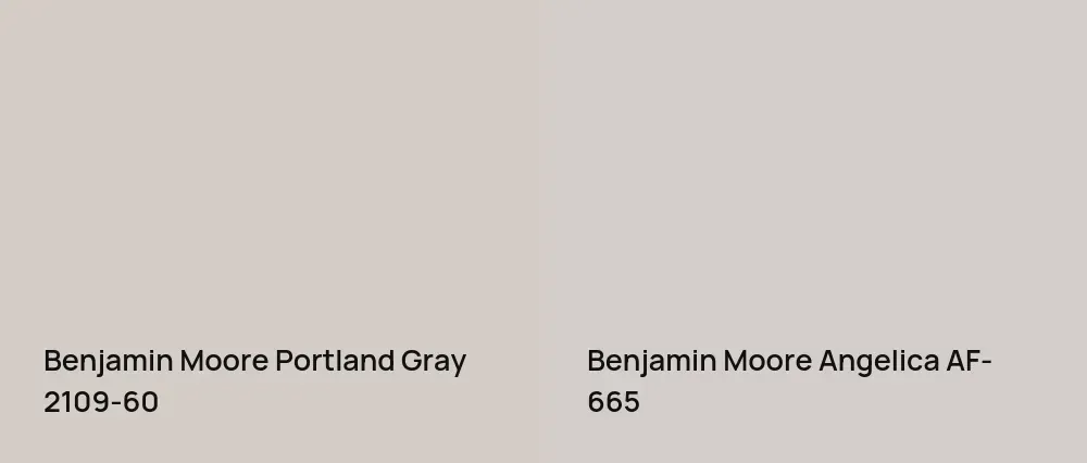 Benjamin Moore Portland Gray 2109-60 vs Benjamin Moore Angelica AF-665