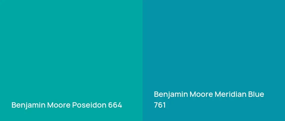 Benjamin Moore Poseidon 664 vs Benjamin Moore Meridian Blue 761