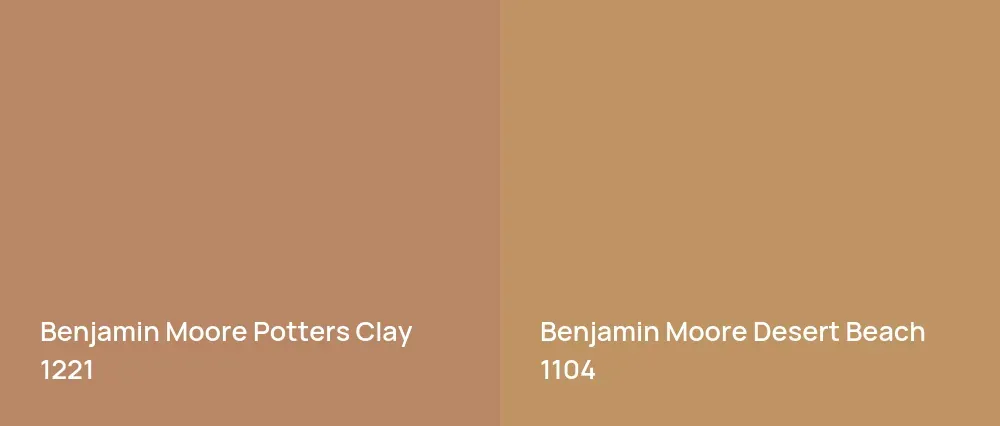 Benjamin Moore Potters Clay 1221 vs Benjamin Moore Desert Beach 1104
