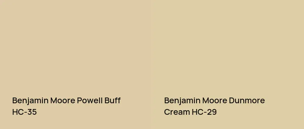 Benjamin Moore Powell Buff HC-35 vs Benjamin Moore Dunmore Cream HC-29