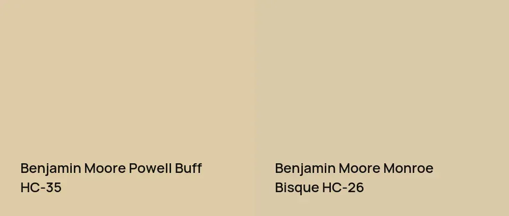 Benjamin Moore Powell Buff HC-35 vs Benjamin Moore Monroe Bisque HC-26