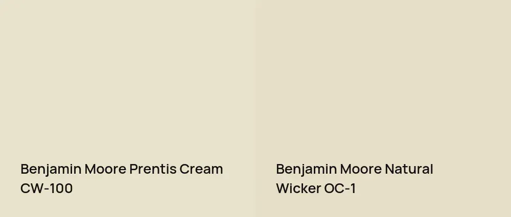 Benjamin Moore Prentis Cream CW-100 vs Benjamin Moore Natural Wicker OC-1