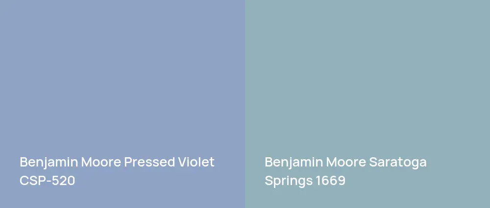 Benjamin Moore Pressed Violet CSP-520 vs Benjamin Moore Saratoga Springs 1669