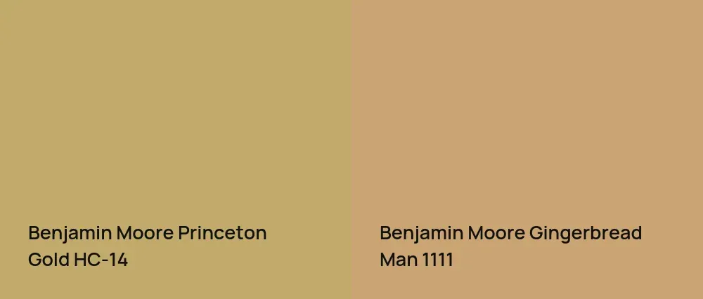 Benjamin Moore Princeton Gold HC-14 vs Benjamin Moore Gingerbread Man 1111