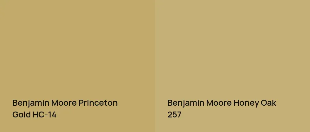 Benjamin Moore Princeton Gold HC-14 vs Benjamin Moore Honey Oak 257