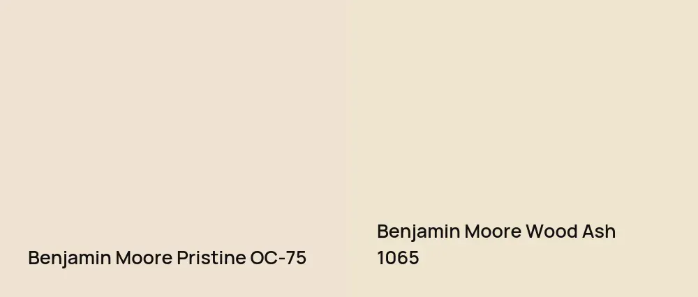 Benjamin Moore Pristine OC-75 vs Benjamin Moore Wood Ash 1065
