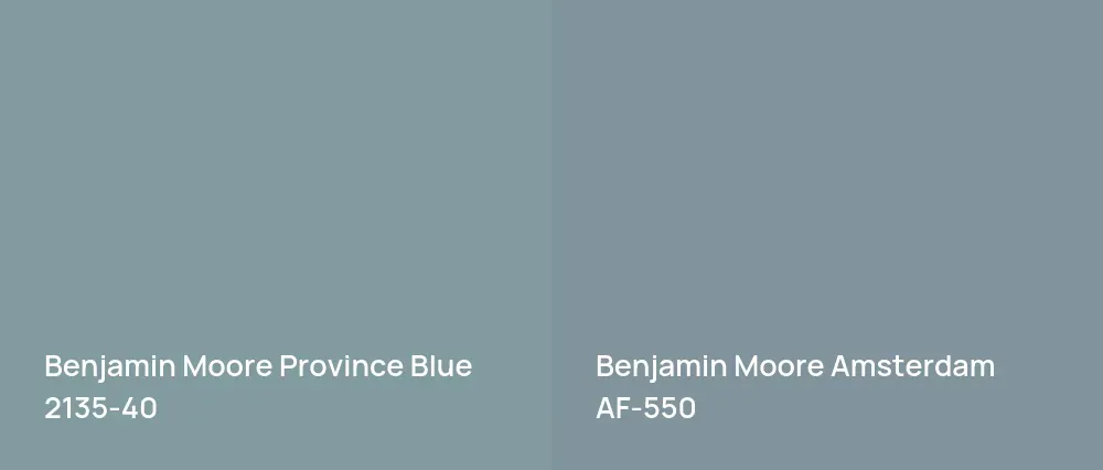 Benjamin Moore Province Blue 2135-40 vs Benjamin Moore Amsterdam AF-550