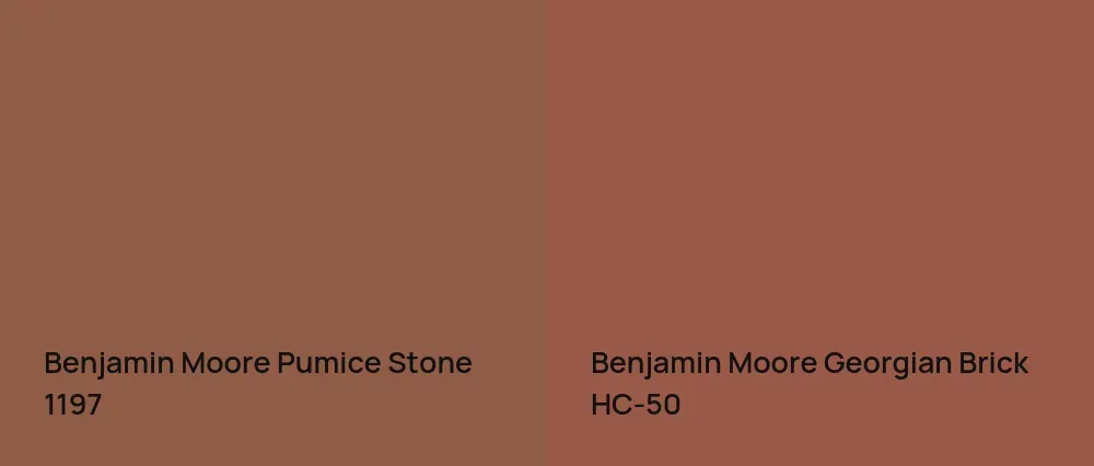 Benjamin Moore Pumice Stone 1197 vs Benjamin Moore Georgian Brick HC-50