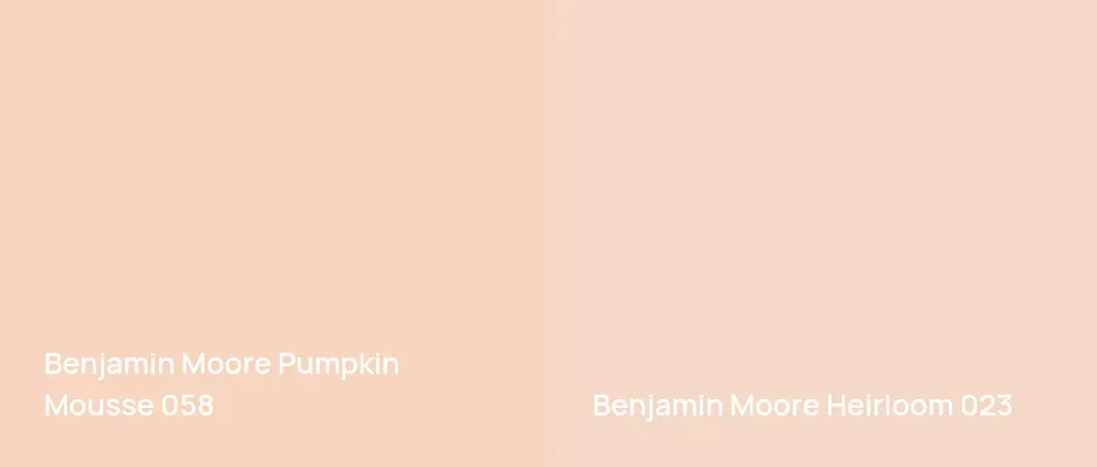 Benjamin Moore Pumpkin Mousse 058 vs Benjamin Moore Heirloom 023