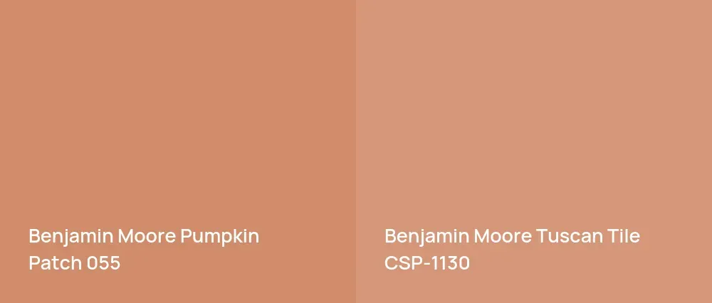 Benjamin Moore Pumpkin Patch 055 vs Benjamin Moore Tuscan Tile CSP-1130