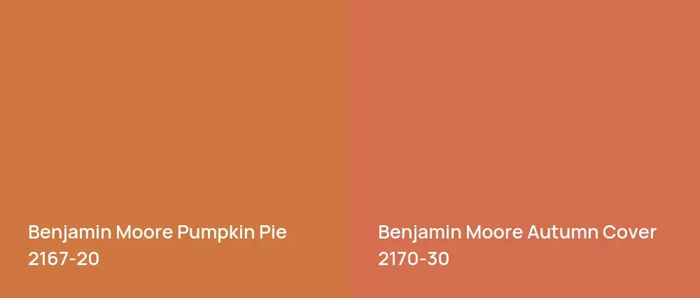 Benjamin Moore Pumpkin Pie 2167-20 vs Benjamin Moore Autumn Cover 2170-30
