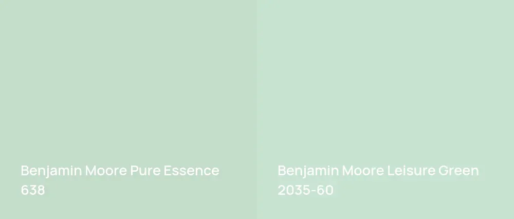Benjamin Moore Pure Essence 638 vs Benjamin Moore Leisure Green 2035-60