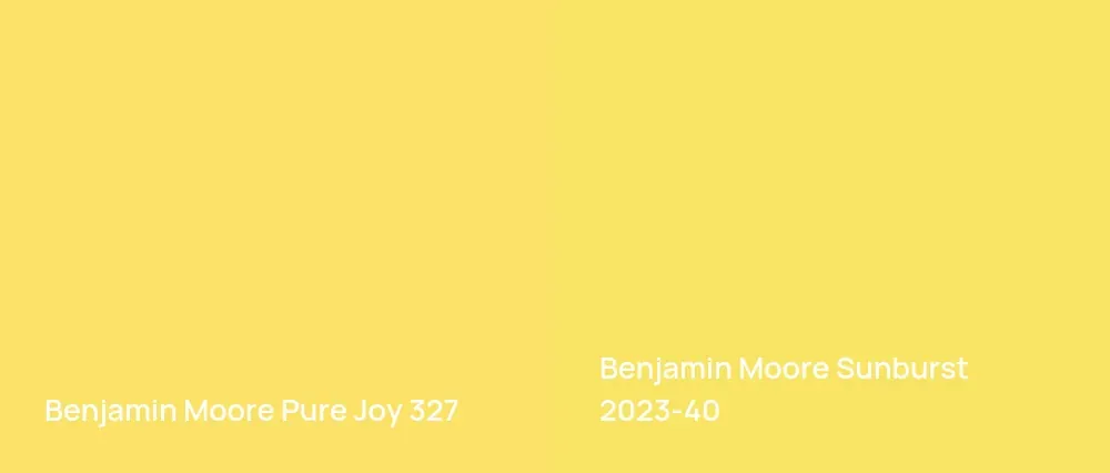 Benjamin Moore Pure Joy 327 vs Benjamin Moore Sunburst 2023-40