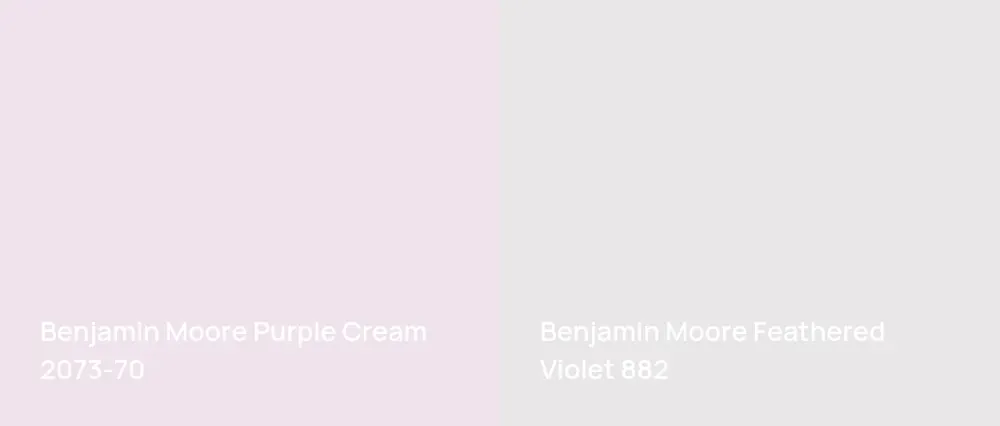 Benjamin Moore Purple Cream 2073-70 vs Benjamin Moore Feathered Violet 882