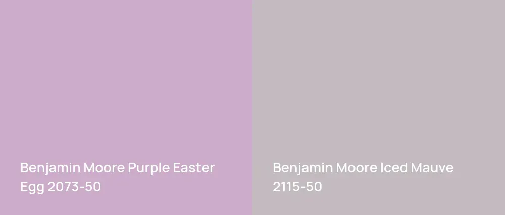 Benjamin Moore Purple Easter Egg 2073-50 vs Benjamin Moore Iced Mauve 2115-50
