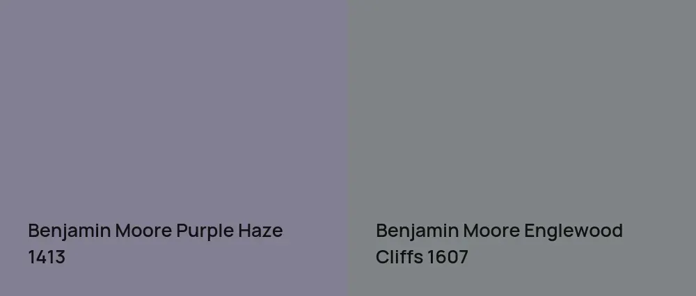 Benjamin Moore Purple Haze 1413 vs Benjamin Moore Englewood Cliffs 1607
