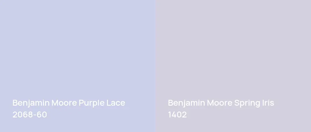 Benjamin Moore Purple Lace 2068-60 vs Benjamin Moore Spring Iris 1402