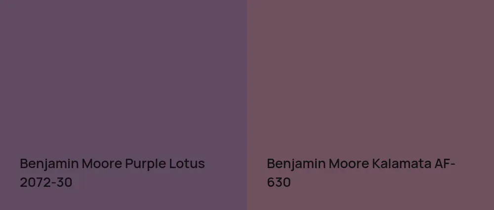 Benjamin Moore Purple Lotus 2072-30 vs Benjamin Moore Kalamata AF-630