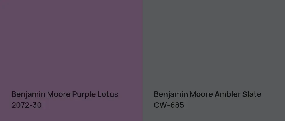 Benjamin Moore Purple Lotus 2072-30 vs Benjamin Moore Ambler Slate CW-685
