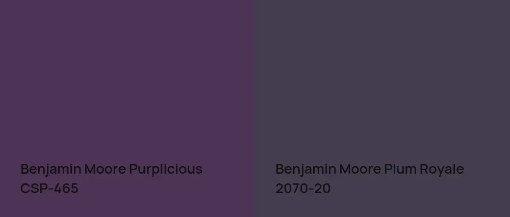 Benjamin Moore Purplicious CSP-465 vs Benjamin Moore Plum Royale 2070-20