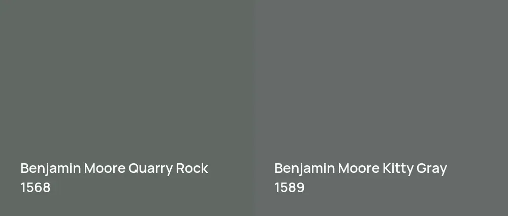 Benjamin Moore Quarry Rock 1568 vs Benjamin Moore Kitty Gray 1589