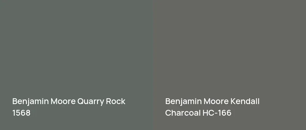 Benjamin Moore Quarry Rock 1568 vs Benjamin Moore Kendall Charcoal HC-166