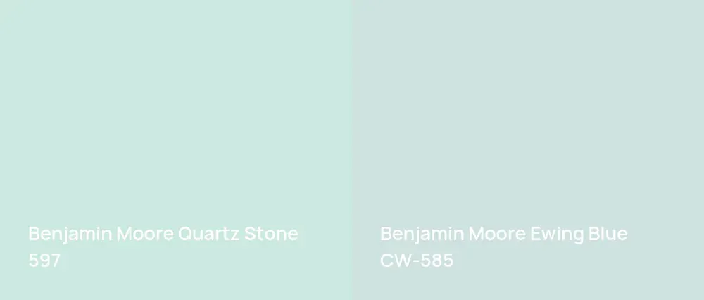 Benjamin Moore Quartz Stone 597 vs Benjamin Moore Ewing Blue CW-585