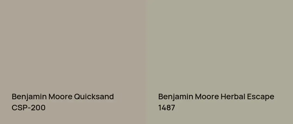 Benjamin Moore Quicksand CSP-200 vs Benjamin Moore Herbal Escape 1487