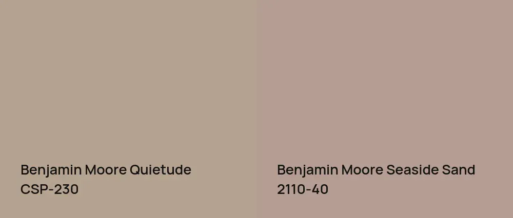 Benjamin Moore Quietude CSP-230 vs Benjamin Moore Seaside Sand 2110-40